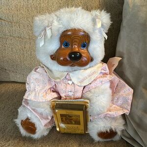 Raikes Bear Liza Bear Vintage‎ teddy bear wood face and cassette tape Numbered